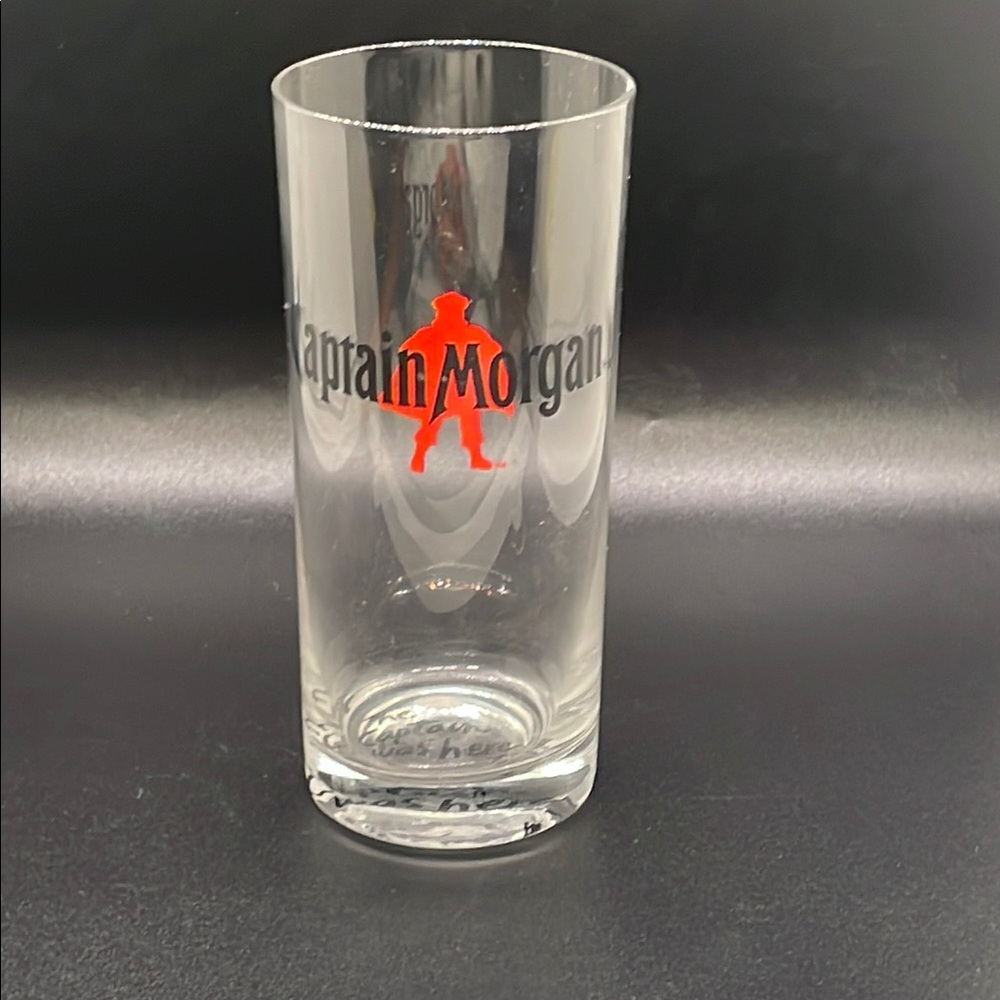Clear Glass Tumbler with Red Logo